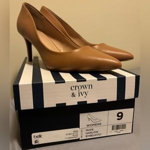 Crown and Ivy Size 9 Nude Harlow Heels OBO